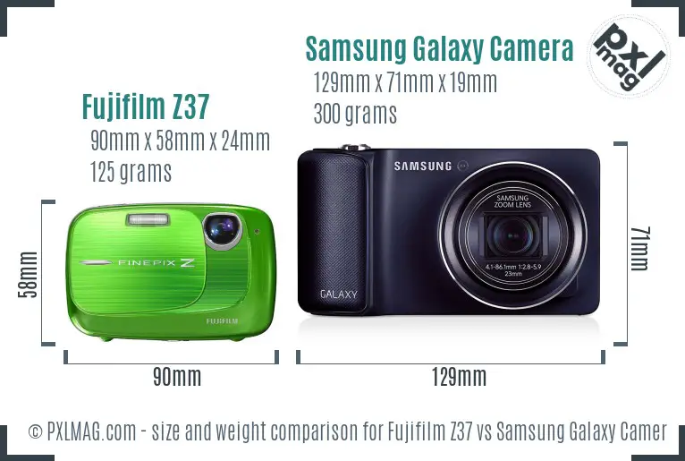 Fujifilm Z37 vs Samsung Galaxy Camera size comparison Fujifilm Z37 vs Samsung Galaxy Camera size comparison