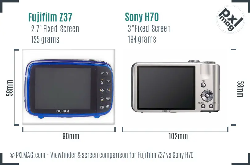 Fujifilm Z37 vs Sony H70 Screen and Viewfinder comparison Fujifilm Z37 vs Sony H70 Screen and Viewfinder comparison
