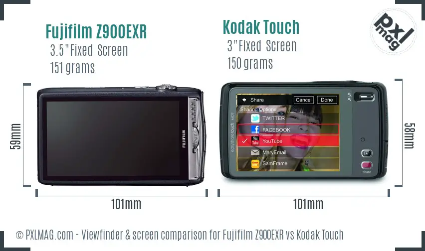 Fujifilm Z900EXR vs Kodak Touch Screen and Viewfinder comparison