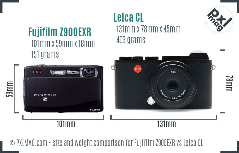 Fujifilm Z900EXR vs Leica CL size comparison