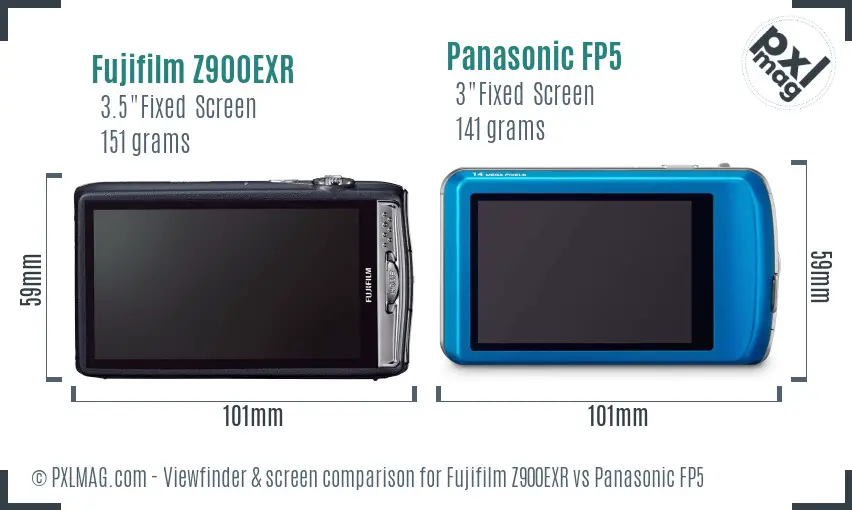 Fujifilm Z900EXR vs Panasonic FP5 Screen and Viewfinder comparison
