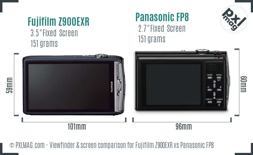 Fujifilm Z900EXR vs Panasonic FP8 Screen and Viewfinder comparison