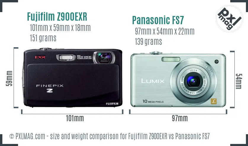 Fujifilm Z900EXR vs Panasonic FS7 size comparison Fujifilm Z900EXR vs Panasonic FS7 size comparison