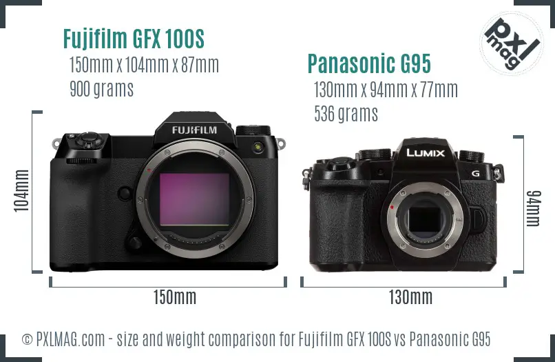 Fujifilm GFX 100S vs Panasonic G95 size comparison Fujifilm GFX 100S vs Panasonic G95 size comparison