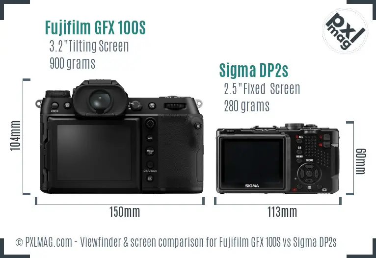 Fujifilm GFX 100S vs Sigma DP2s Screen and Viewfinder comparison