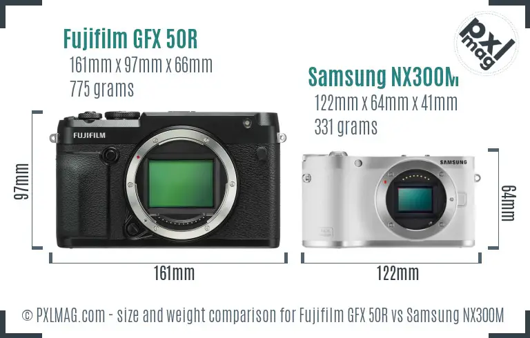 Fujifilm GFX 50R vs Samsung NX300M size comparison Fujifilm GFX 50R vs Samsung NX300M size comparison