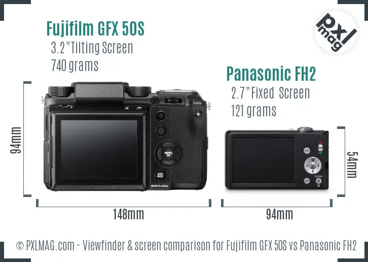 Fujifilm GFX 50S vs Panasonic FH2 Screen and Viewfinder comparison