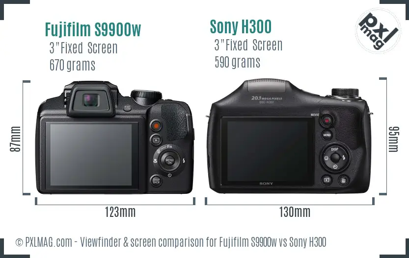 Fujifilm S9900w vs Sony H300 Screen and Viewfinder comparison Fujifilm S9900w vs Sony H300 Screen and Viewfinder comparison