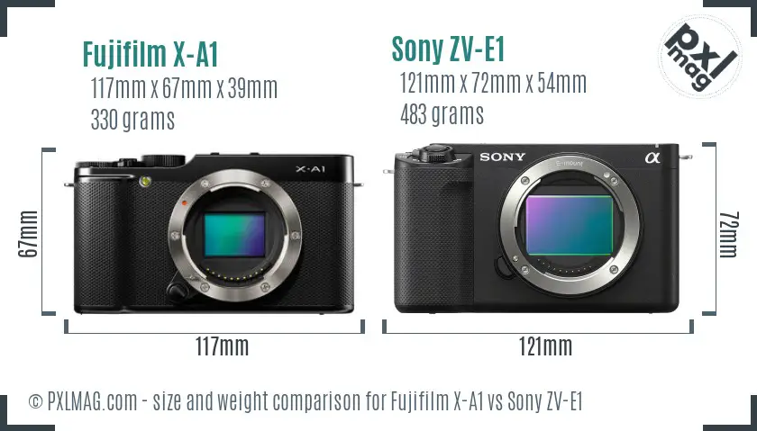 Fujifilm X-A1 vs Sony ZV-E1 size comparison Fujifilm X-A1 vs Sony ZV-E1 size comparison