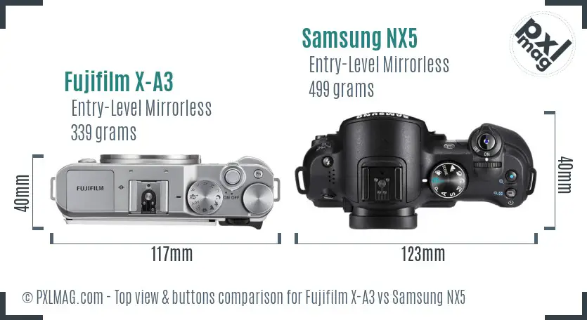 Top view design and control layout comparison
