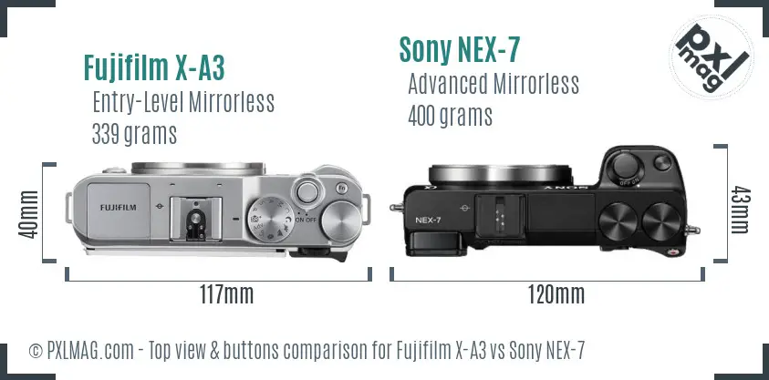 Top view design and control layout comparison