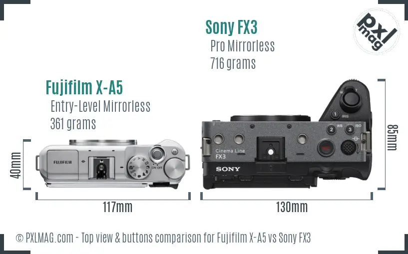Top view design and control layout comparison