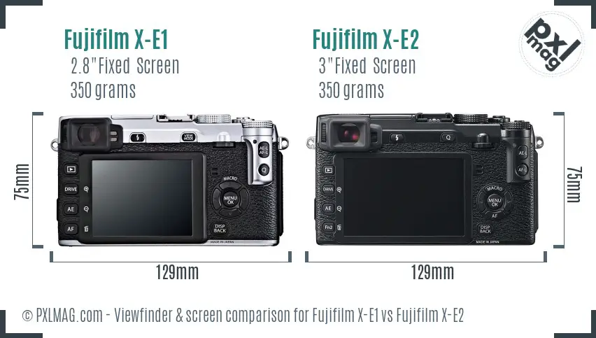Fujifilm X-E1 vs Fujifilm X-E2 Screen and Viewfinder comparison