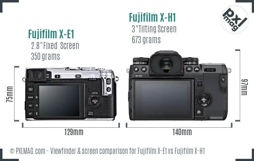 Fujifilm X-E1 vs Fujifilm X-H1 Screen and Viewfinder comparison Fujifilm X-E1 vs Fujifilm X-H1 Screen and Viewfinder comparison