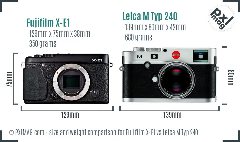 Fujifilm X-E1 vs Leica M Typ 240 size comparison