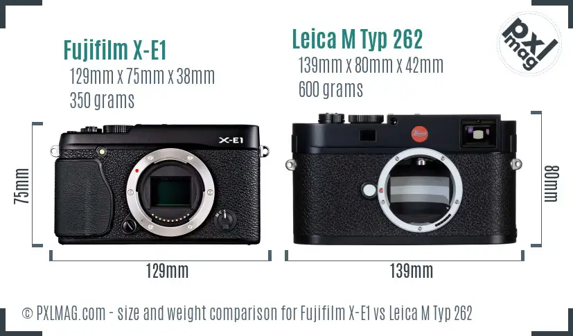 Fujifilm X-E1 vs Leica M Typ 262 size comparison