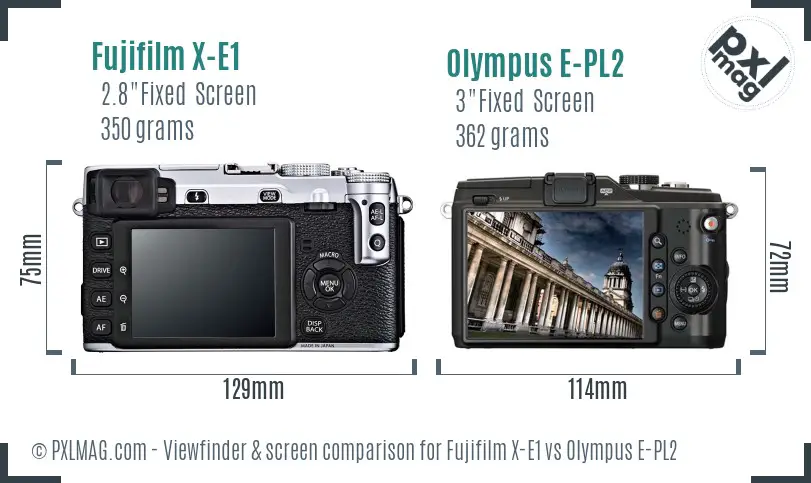 Fujifilm X-E1 vs Olympus E-PL2 Screen and Viewfinder comparison