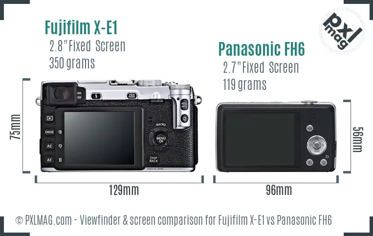Fujifilm X-E1 vs Panasonic FH6 Screen and Viewfinder comparison