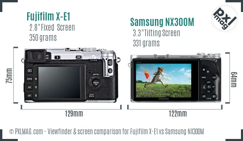 Fujifilm X-E1 vs Samsung NX300M Screen and Viewfinder comparison Fujifilm X-E1 vs Samsung NX300M Screen and Viewfinder comparison
