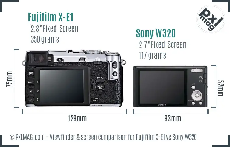 Fujifilm X-E1 vs Sony W320 Screen and Viewfinder comparison