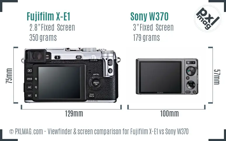 Fujifilm X-E1 vs Sony W370 Screen and Viewfinder comparison