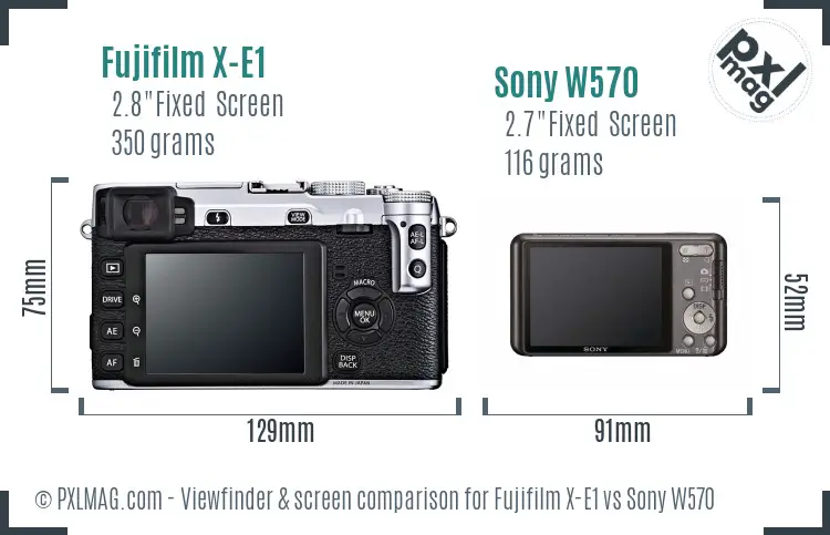 Fujifilm X-E1 vs Sony W570 Screen and Viewfinder comparison