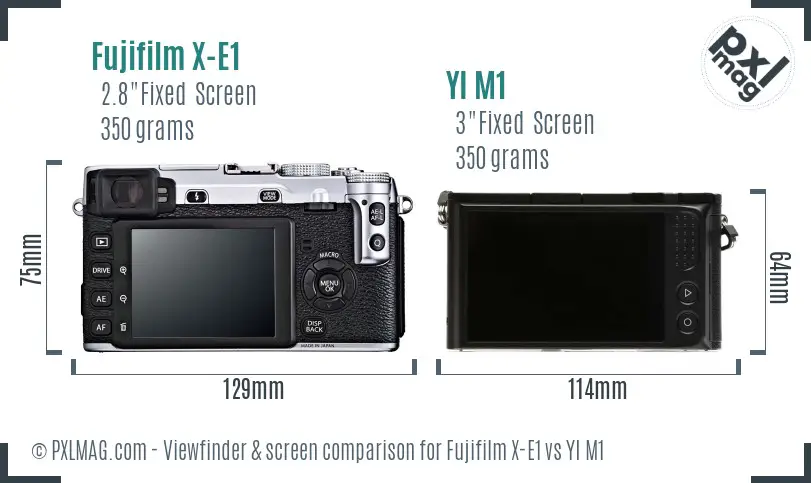 Fujifilm X-E1 vs YI M1 Screen and Viewfinder comparison Fujifilm X-E1 vs YI M1 Screen and Viewfinder comparison