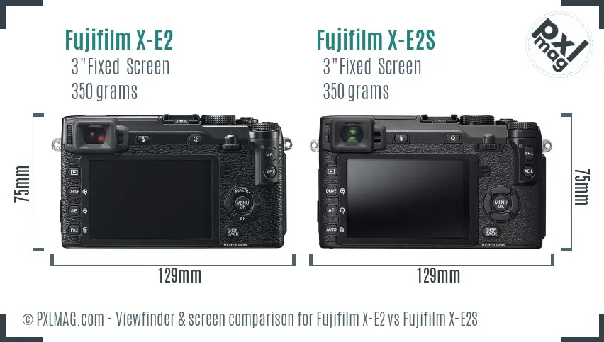 Fujifilm X-E2 vs Fujifilm X-E2S Screen and Viewfinder comparison