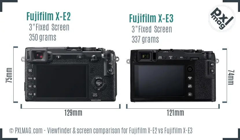 Fujifilm X-E2 vs Fujifilm X-E3 Screen and Viewfinder comparison
