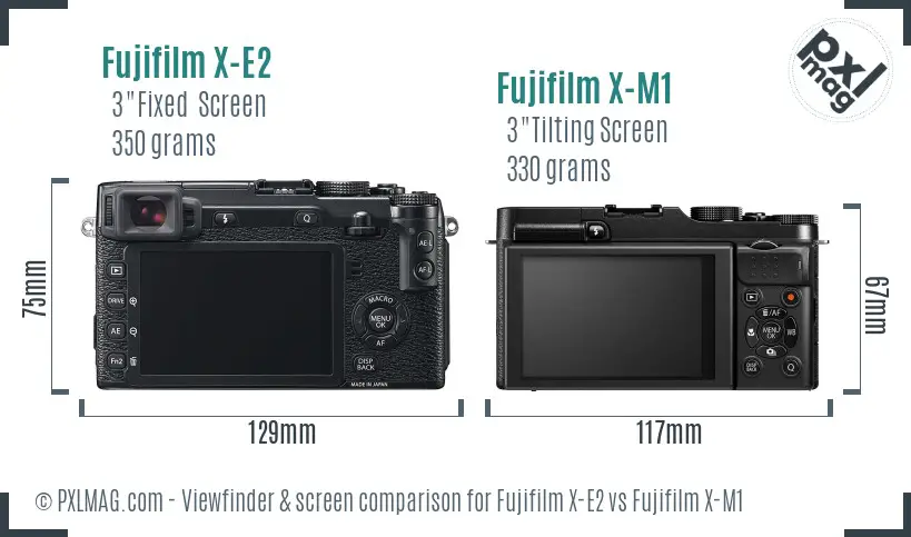 Fujifilm X-E2 vs Fujifilm X-M1 Screen and Viewfinder comparison
