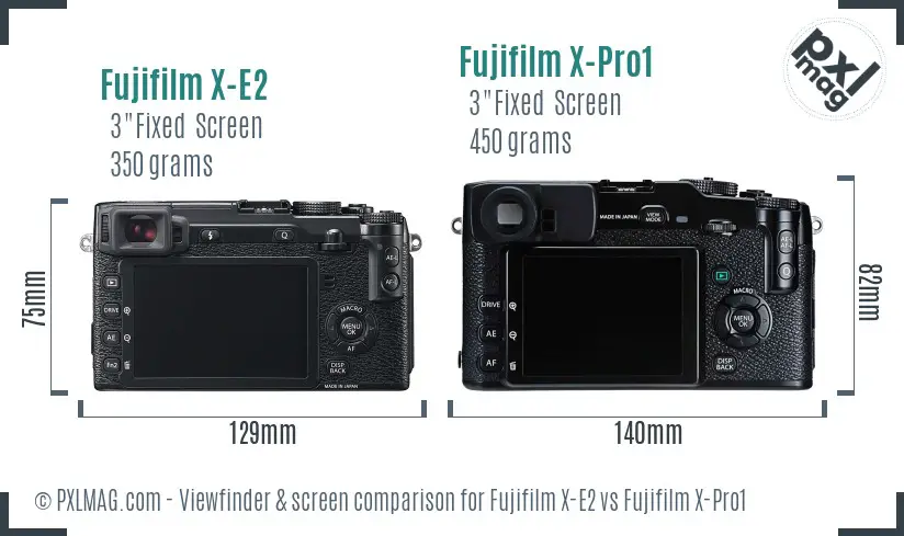 Fujifilm X-E2 vs Fujifilm X-Pro1 Screen and Viewfinder comparison