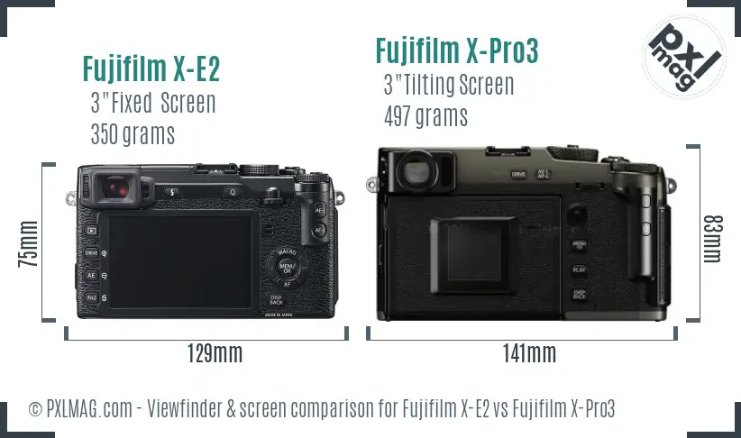 Fujifilm X-E2 vs Fujifilm X-Pro3 Screen and Viewfinder comparison