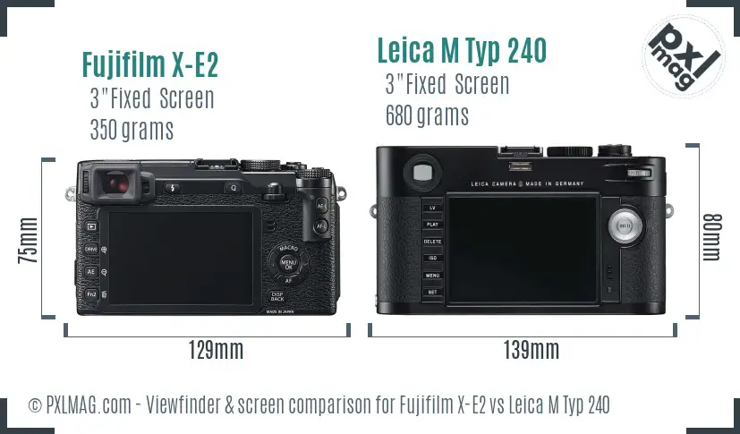 Fujifilm X-E2 vs Leica M Typ 240 Screen and Viewfinder comparison