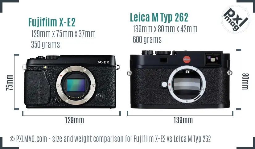 Fujifilm X-E2 vs Leica M Typ 262 size comparison Fujifilm X-E2 vs Leica M Typ 262 size comparison