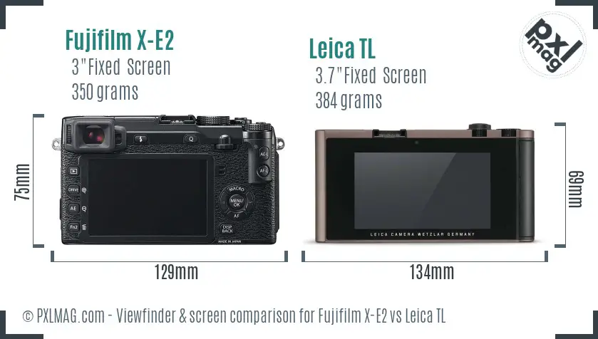 Fujifilm X-E2 vs Leica TL Screen and Viewfinder comparison Fujifilm X-E2 vs Leica TL Screen and Viewfinder comparison