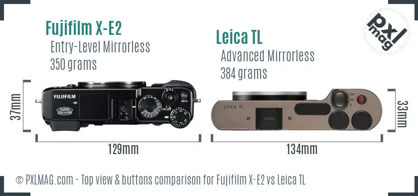 Fujifilm X-E2 vs Leica TL top view buttons comparison Fujifilm X-E2 vs Leica TL top view buttons comparison