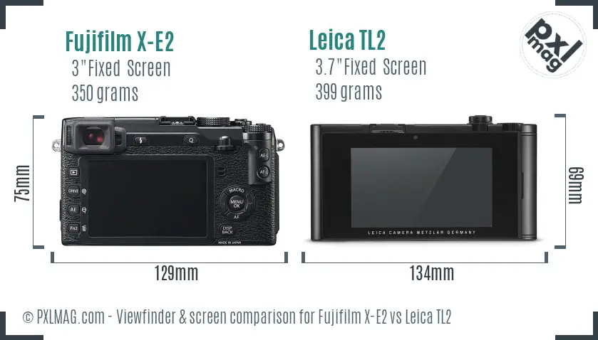 Fujifilm X-E2 vs Leica TL2 Screen and Viewfinder comparison
