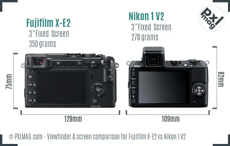 Fujifilm X-E2 vs Nikon 1 V2 Screen and Viewfinder comparison