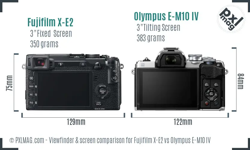 Fujifilm X-E2 vs Olympus E-M10 IV Screen and Viewfinder comparison Fujifilm X-E2 vs Olympus E-M10 IV Screen and Viewfinder comparison