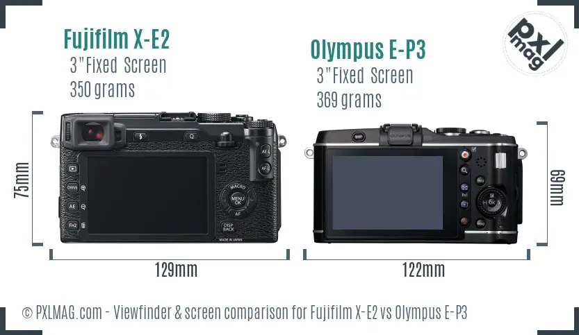 Fujifilm X-E2 vs Olympus E-P3 Screen and Viewfinder comparison