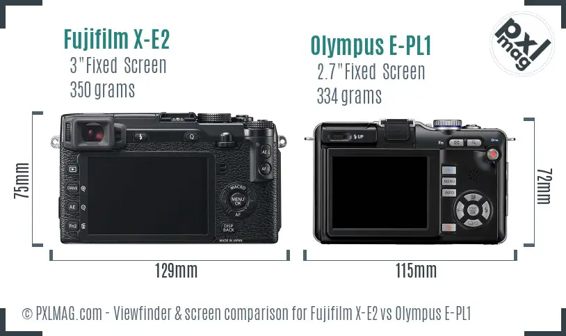 Fujifilm X-E2 vs Olympus E-PL1 Screen and Viewfinder comparison