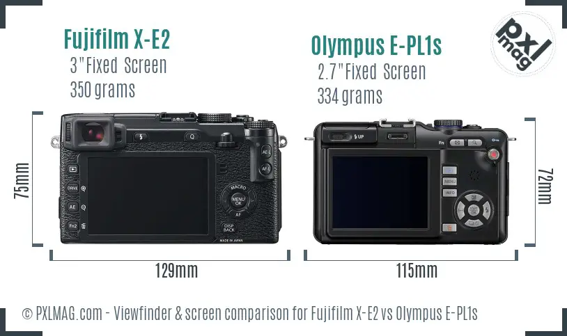 Fujifilm X-E2 vs Olympus E-PL1s Screen and Viewfinder comparison