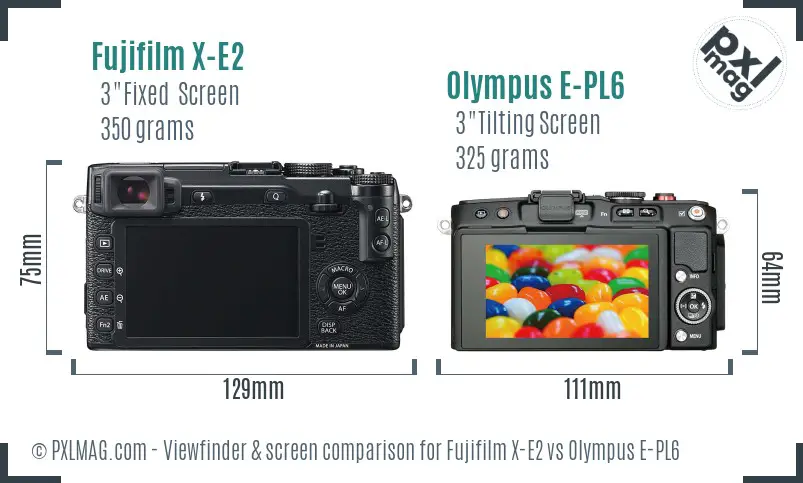 Fujifilm X-E2 vs Olympus E-PL6 Screen and Viewfinder comparison Fujifilm X-E2 vs Olympus E-PL6 Screen and Viewfinder comparison