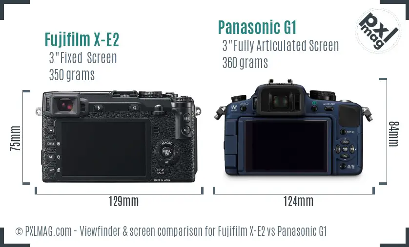 Fujifilm X-E2 vs Panasonic G1 Screen and Viewfinder comparison