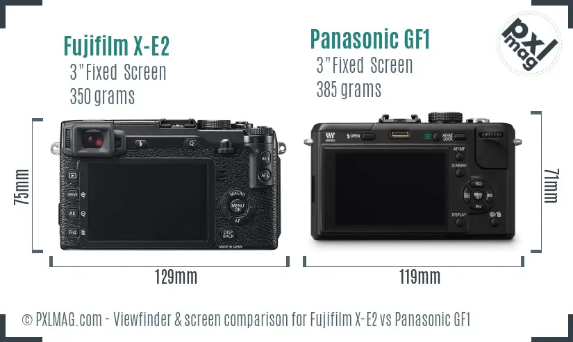 Fujifilm X-E2 vs Panasonic GF1 Screen and Viewfinder comparison