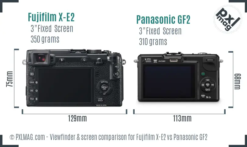 Fujifilm X-E2 vs Panasonic GF2 Screen and Viewfinder comparison