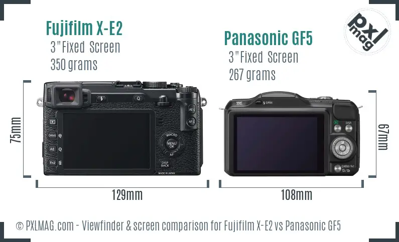 Fujifilm X-E2 vs Panasonic GF5 Screen and Viewfinder comparison