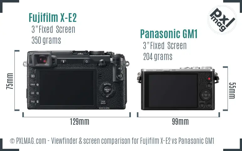 Fujifilm X-E2 vs Panasonic GM1 Screen and Viewfinder comparison Fujifilm X-E2 vs Panasonic GM1 Screen and Viewfinder comparison