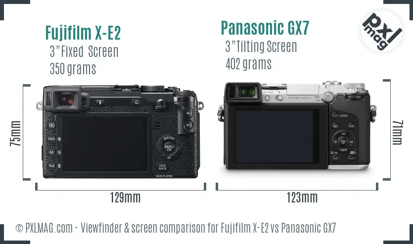 Fujifilm X-E2 vs Panasonic GX7 Screen and Viewfinder comparison