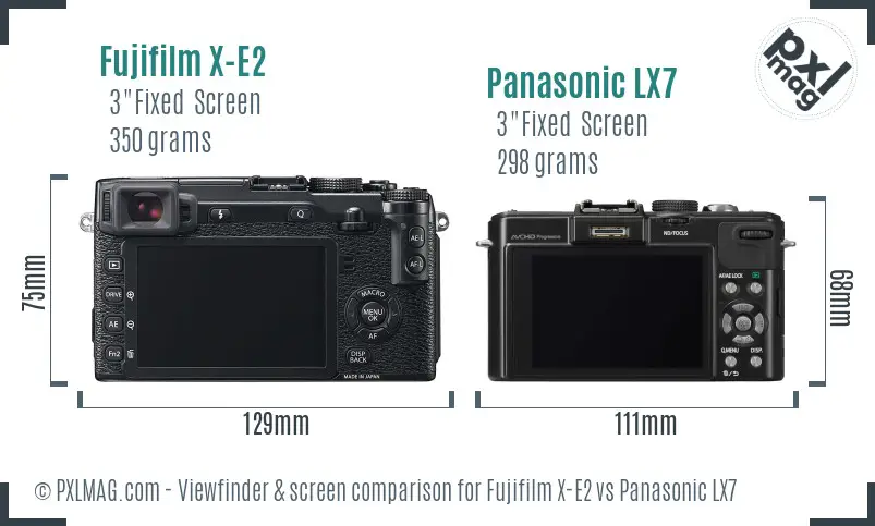 Fujifilm X-E2 vs Panasonic LX7 Screen and Viewfinder comparison